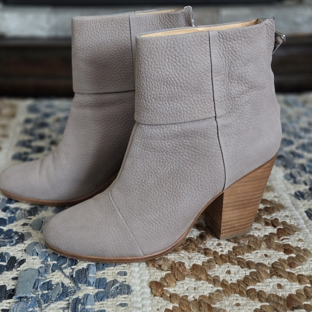 Elegant Taupe/Gray Ankle Boots